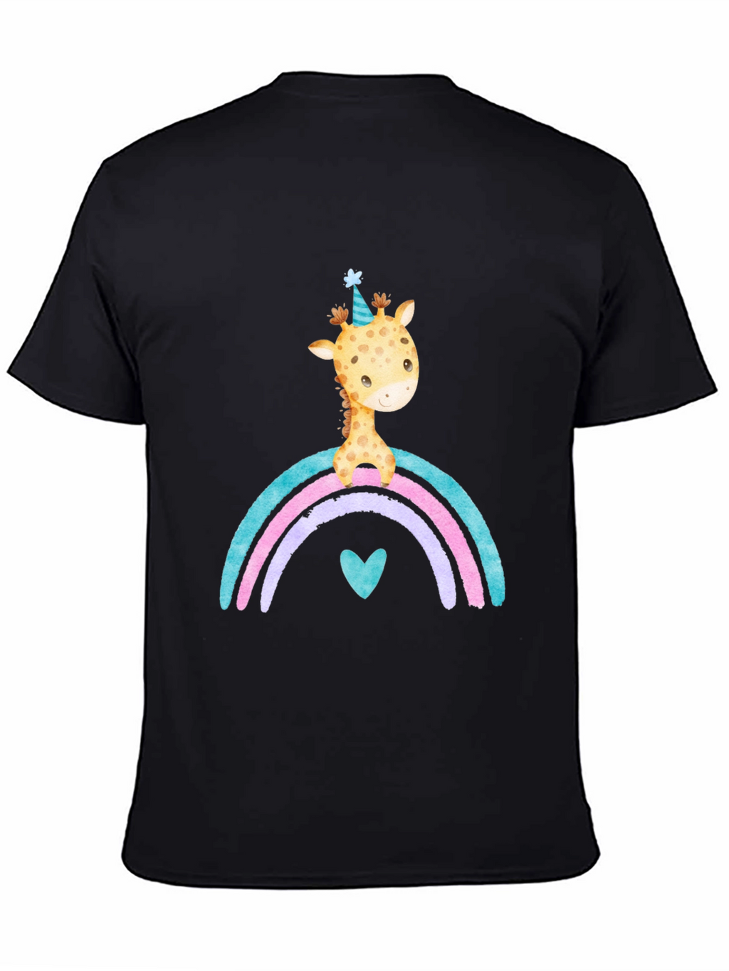 Giraffe Rainbow T-Shirt Cute Cartoon Graphic Tee