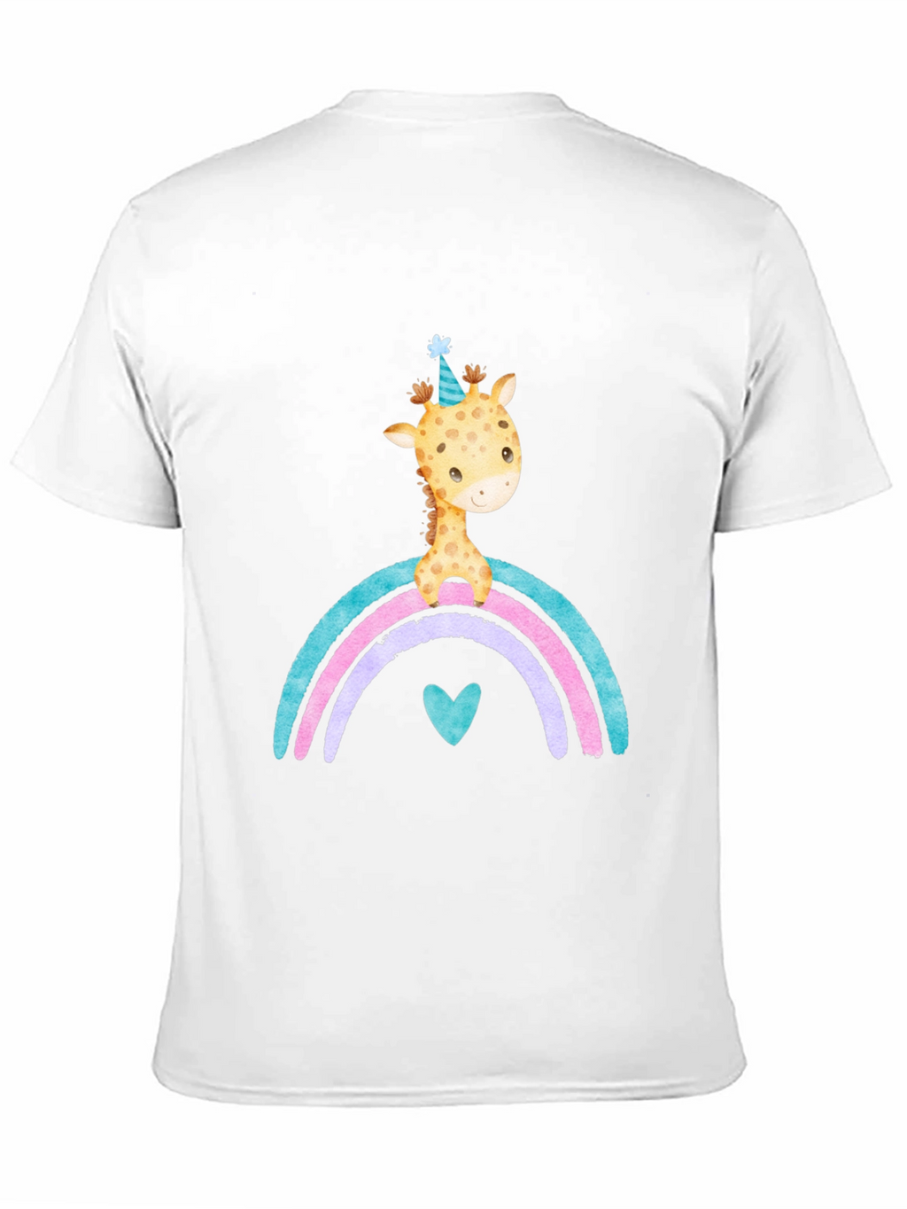 Giraffe Rainbow T-Shirt Cute Cartoon Graphic Tee