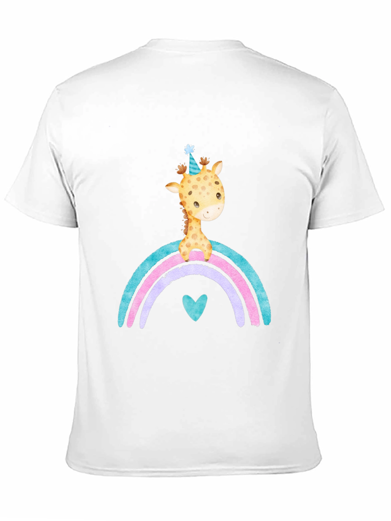 Giraffe Rainbow T-Shirt Cute Cartoon Graphic Tee