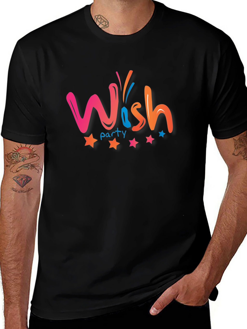 Wish Party Graphic T-Shirt - Black