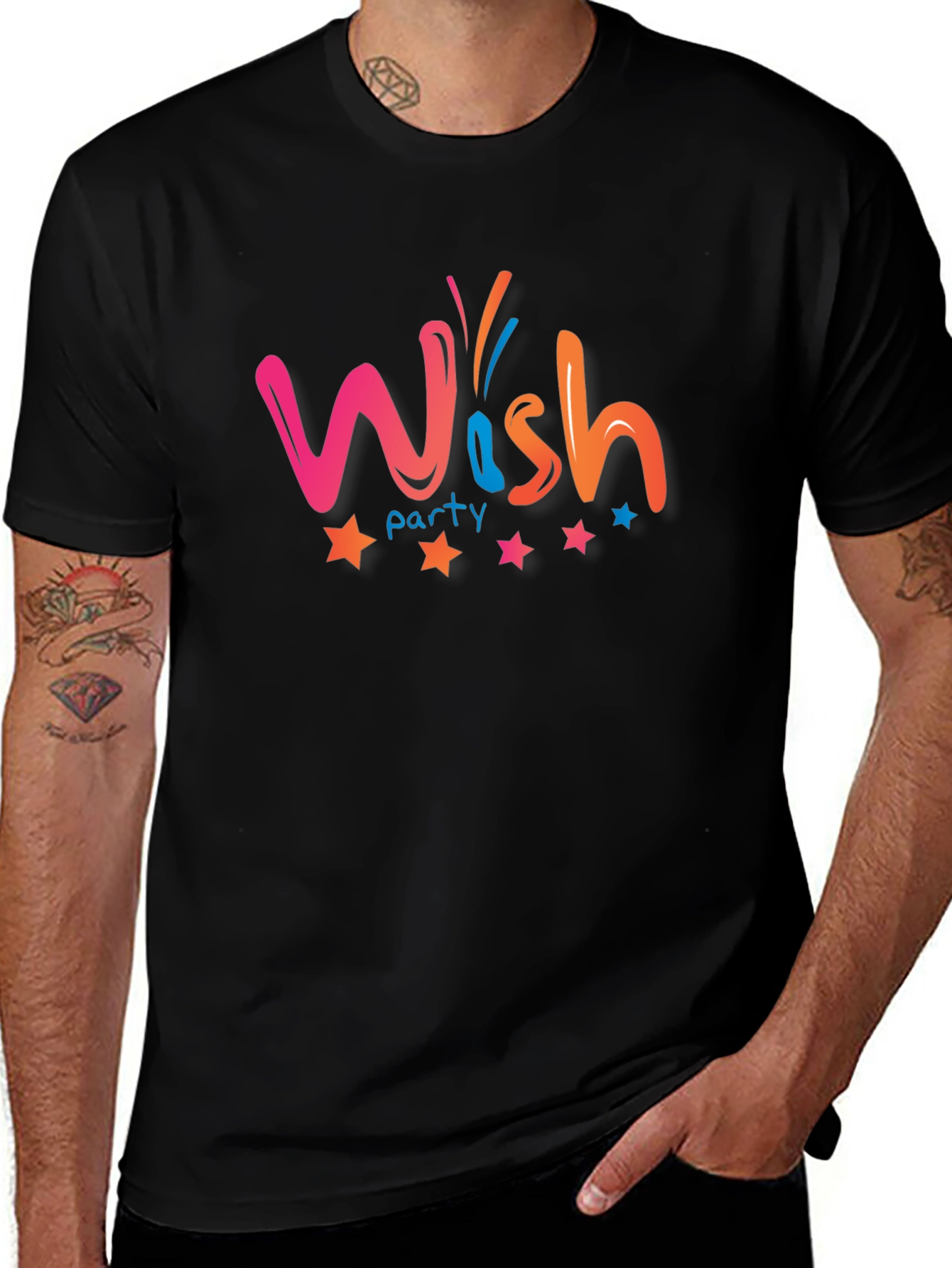 Wish Party Graphic T-Shirt - Black