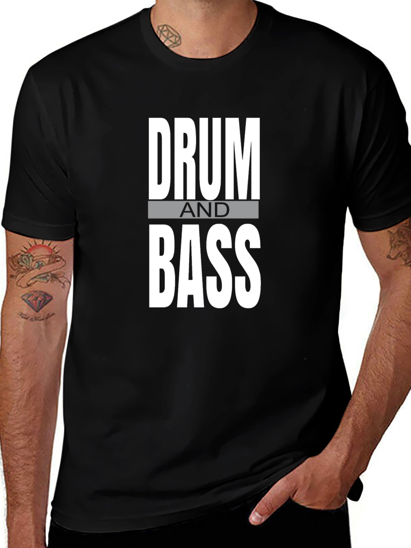 Drum and Bass Graphic T-Shirt - Black Cotton Tee