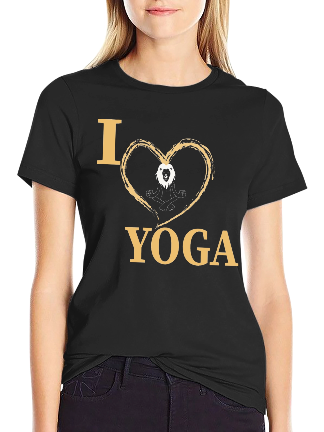 I Heart Yoga Lion Meditating T-Shirt