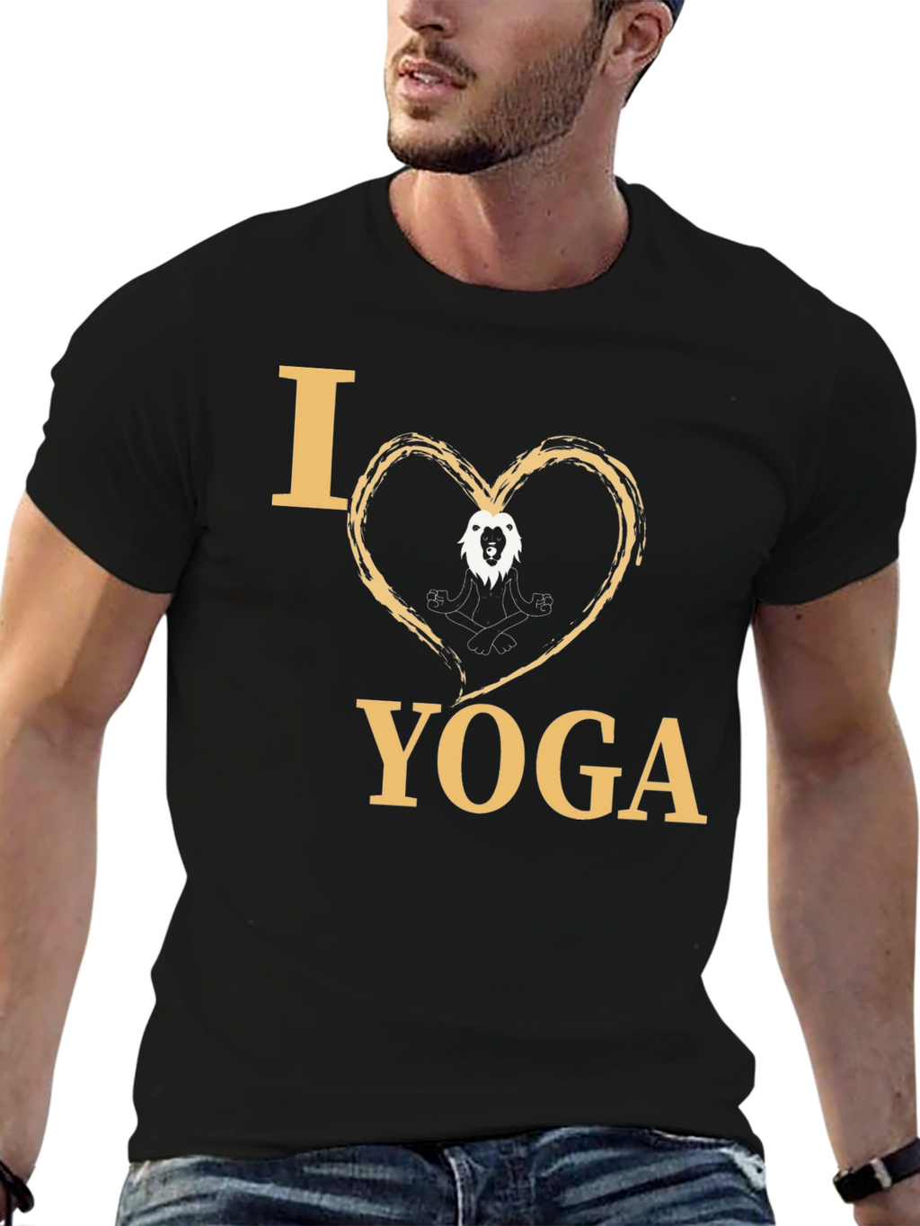 I Heart Yoga Lion Meditating T-Shirt