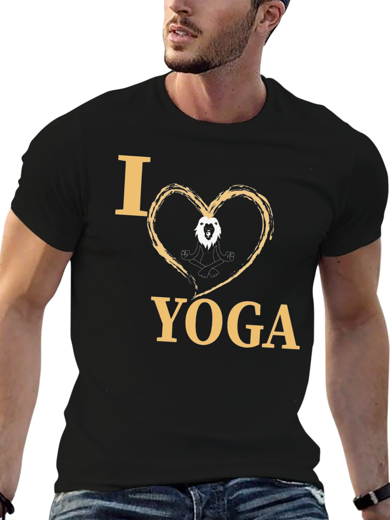 I Heart Yoga Lion Meditating T-Shirt