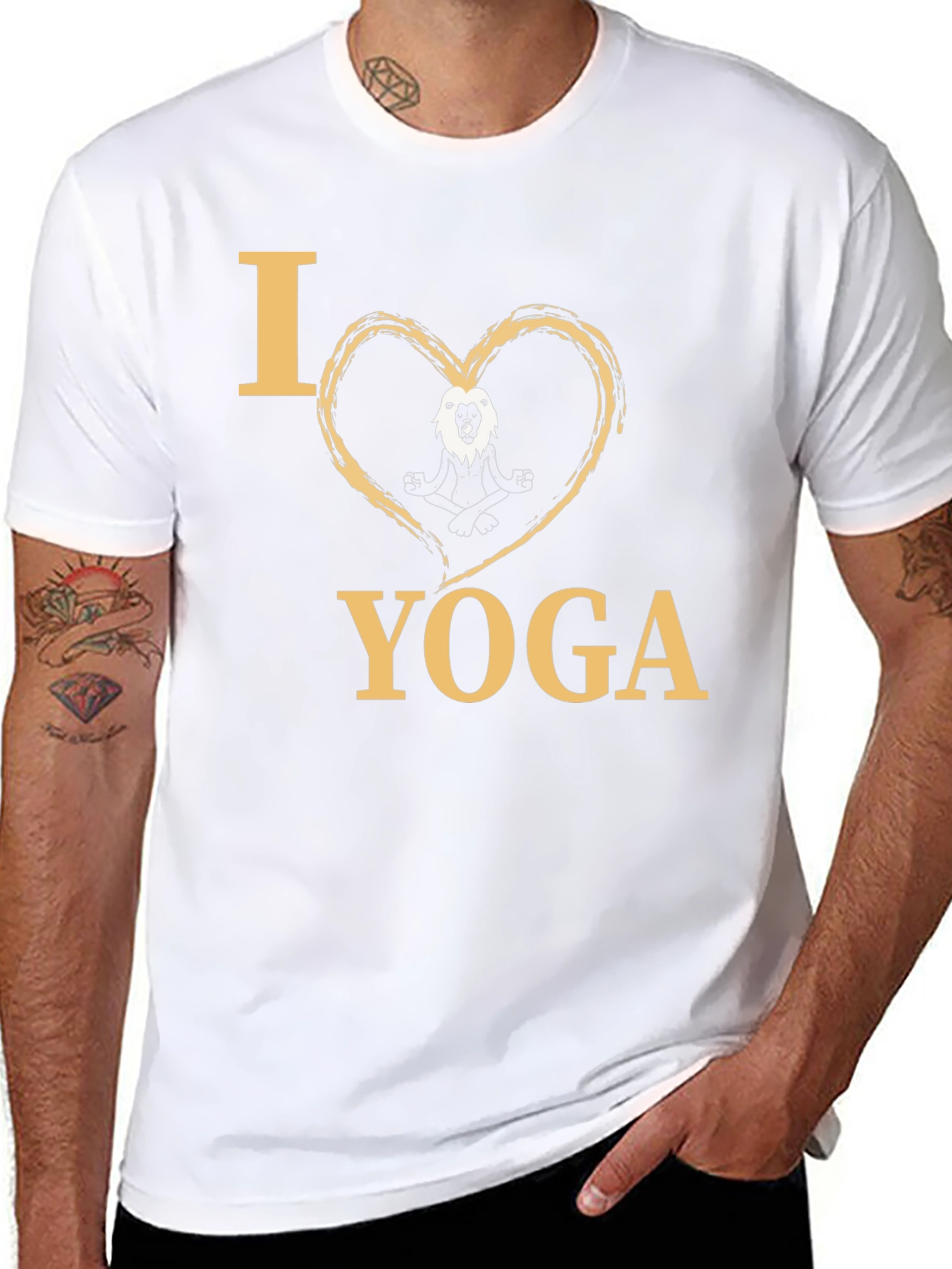 I Heart Yoga Lion Meditating T-Shirt