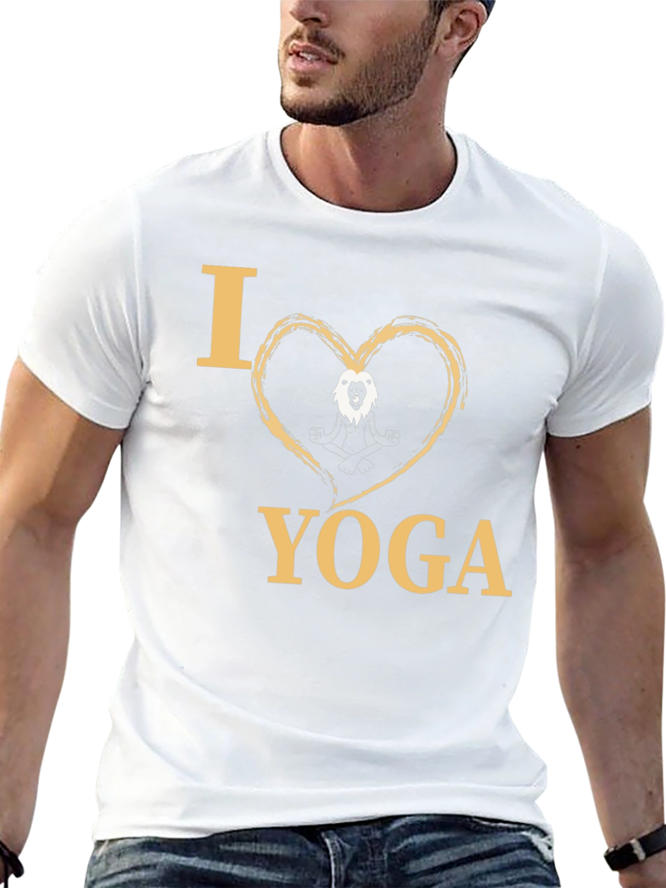 I Heart Yoga Lion Meditating T-Shirt