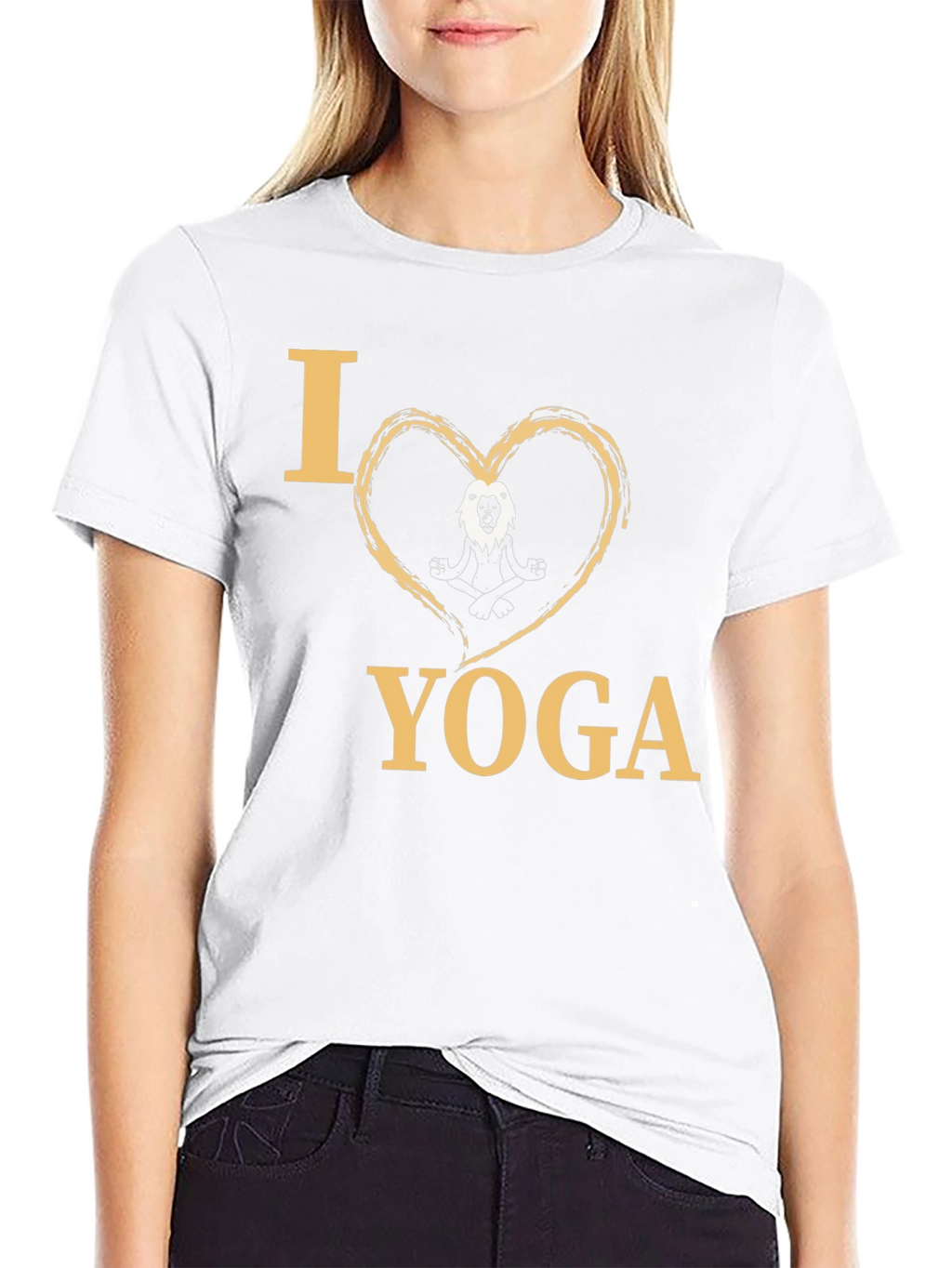 I Heart Yoga Lion Meditating T-Shirt