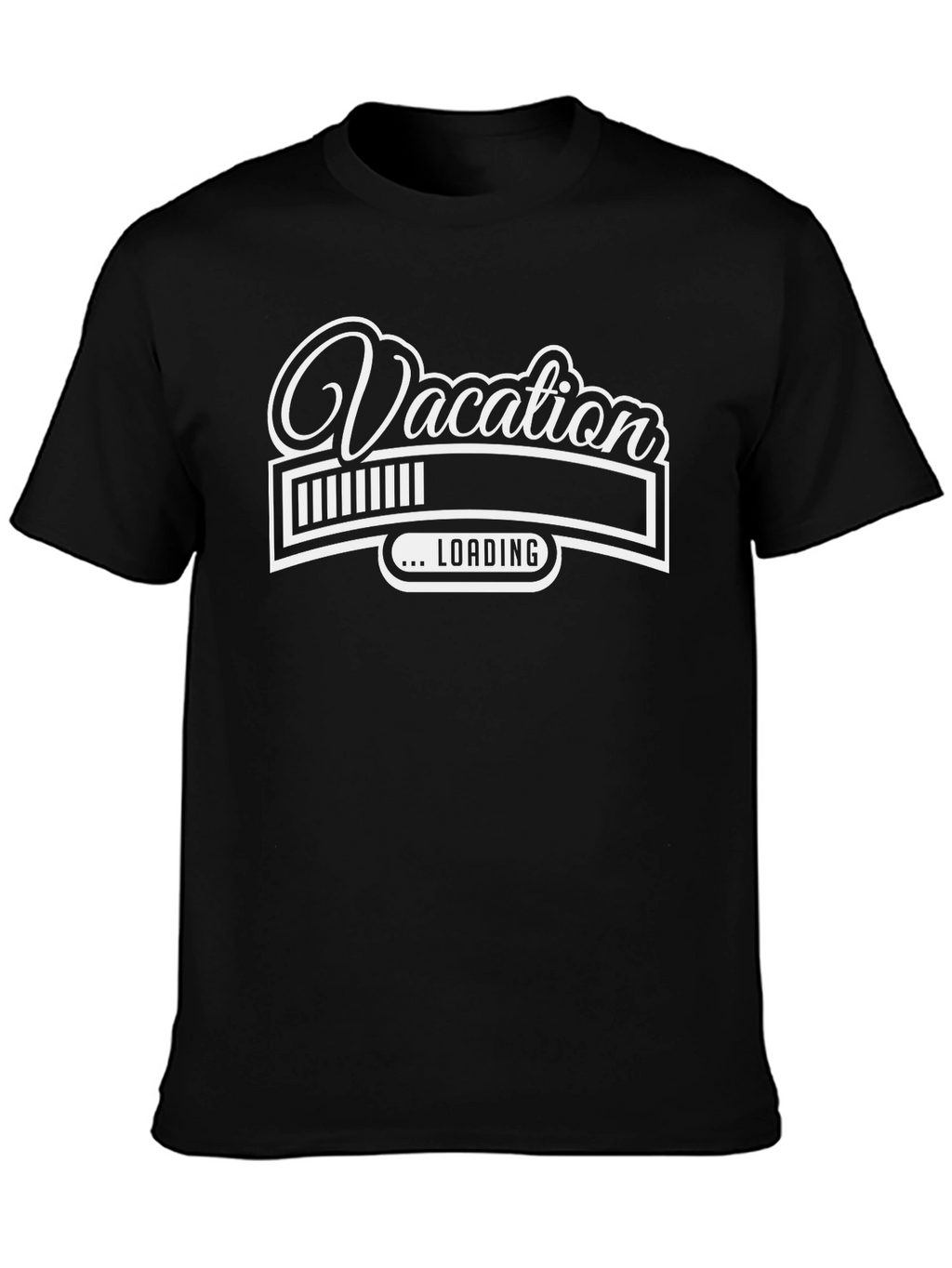 Vacation Loading T-Shirt - Black Graphic Tee