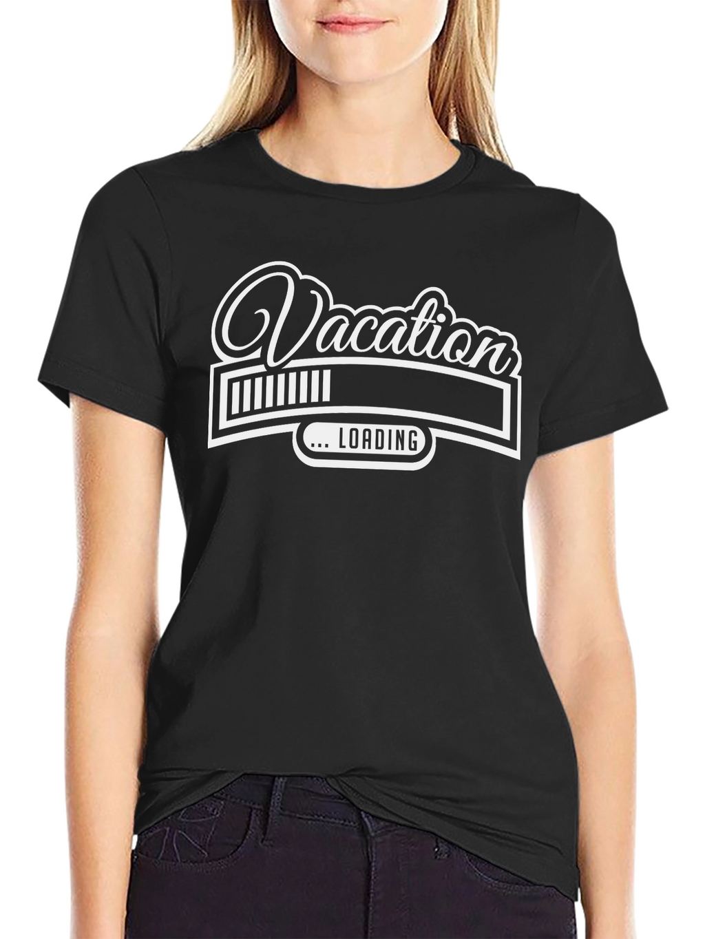 Vacation Loading T-Shirt - Black Graphic Tee