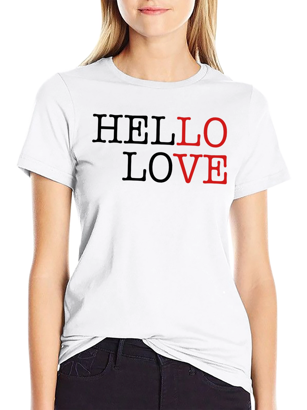 Hello Love Graphic Tee - Stylish Casual Wear