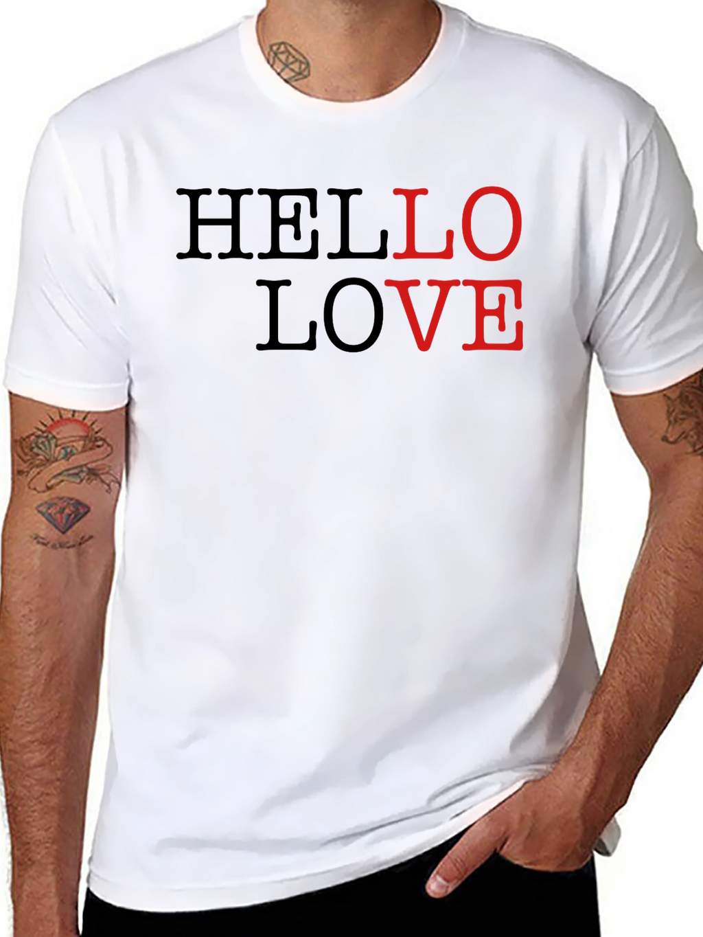 Hello Love Graphic Tee - Stylish Casual Wear