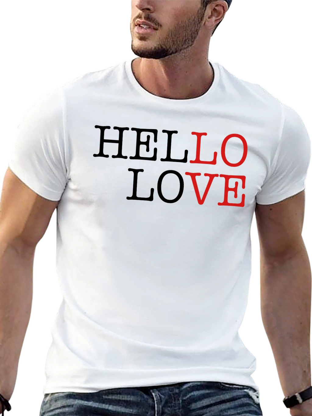 Hello Love Graphic Tee - Stylish Casual Wear