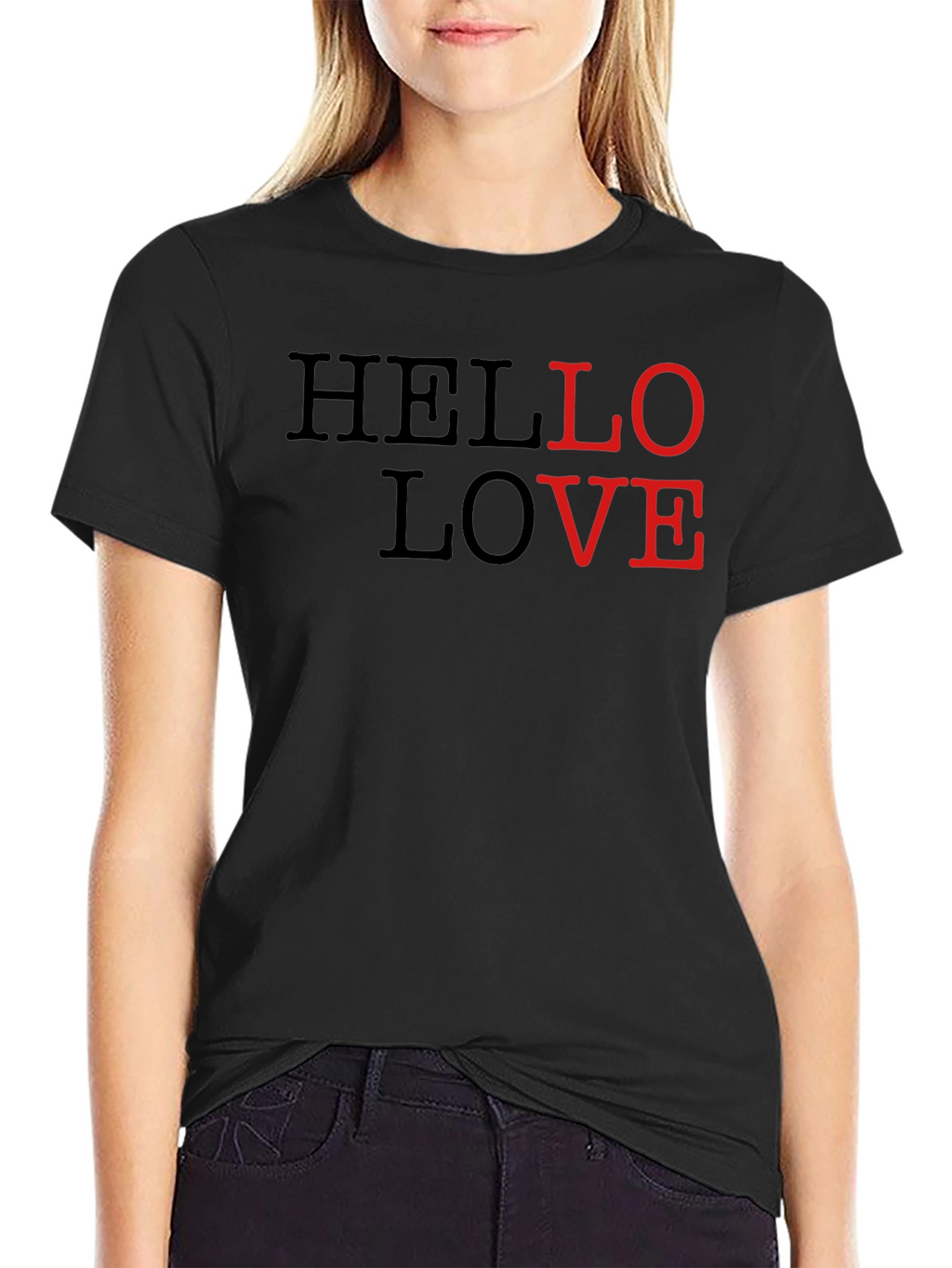 Hello Love Graphic Tee - Stylish Casual Wear