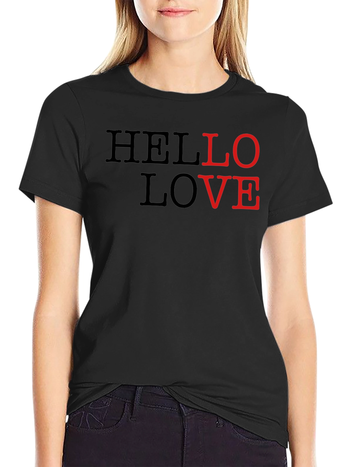 Hello Love Graphic Tee - Stylish Casual Wear