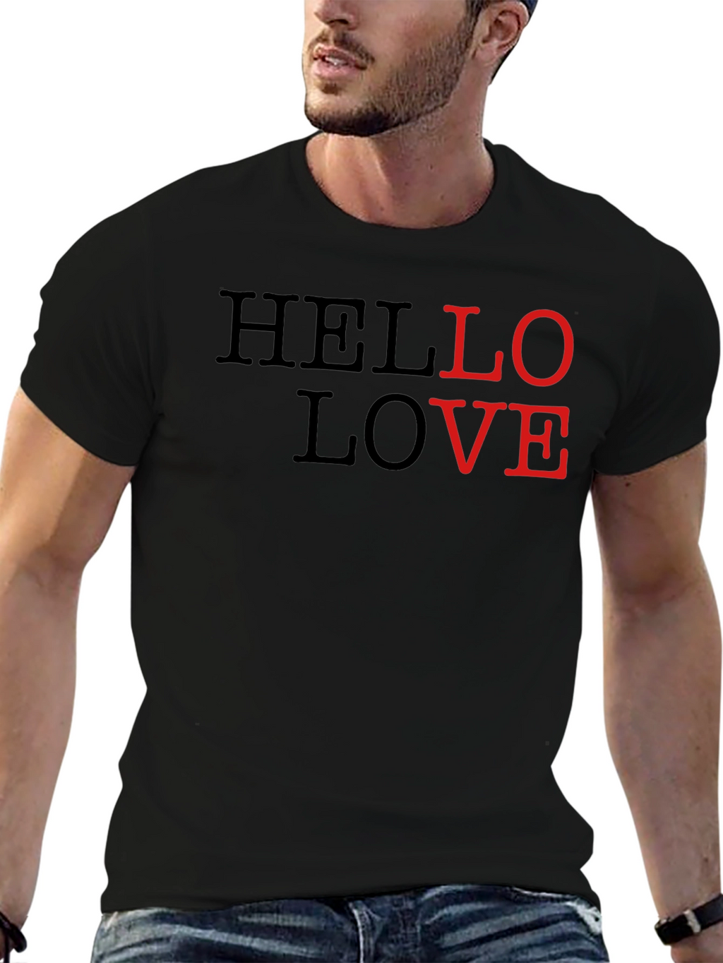 Hello Love Graphic Tee - Stylish Casual Wear