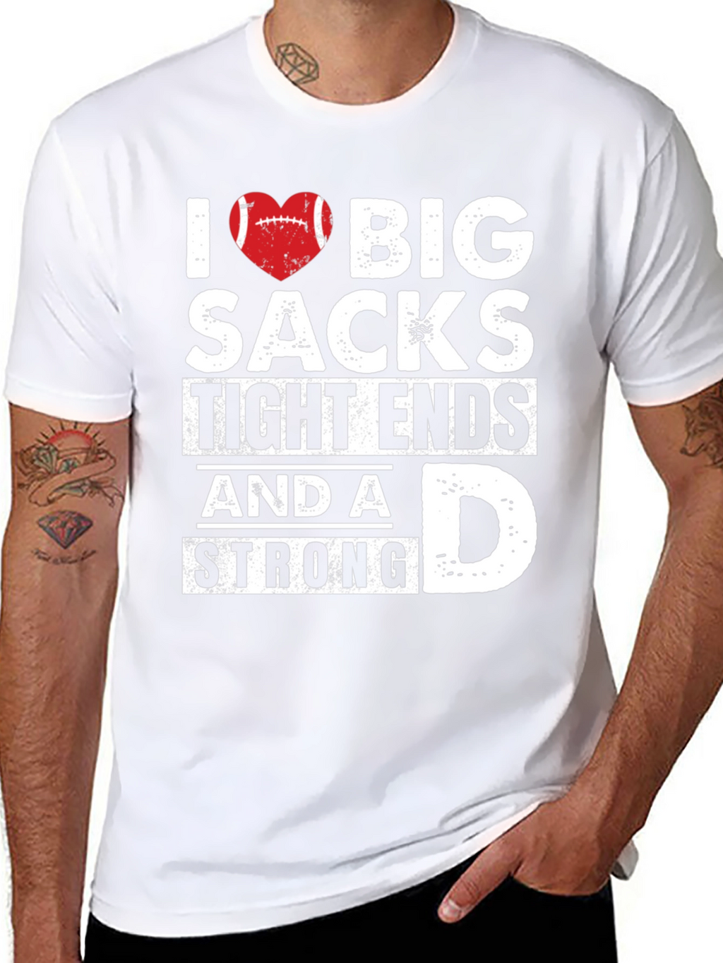 I Heart Big Sacks Football T-Shirt