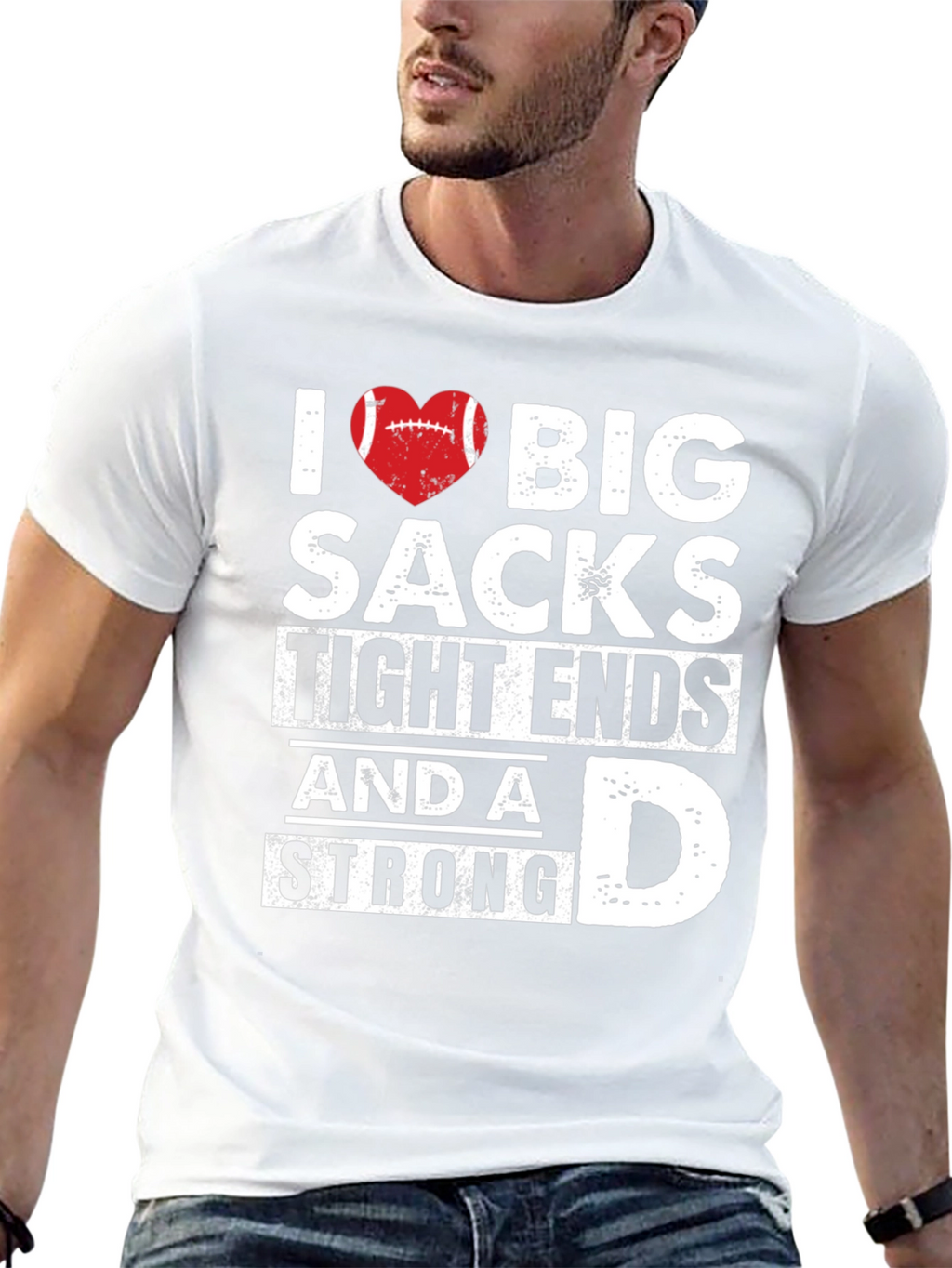 I Heart Big Sacks Football T-Shirt