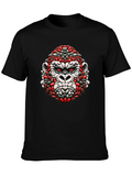 Cool Gorilla Head Graphic Black T-Shirt