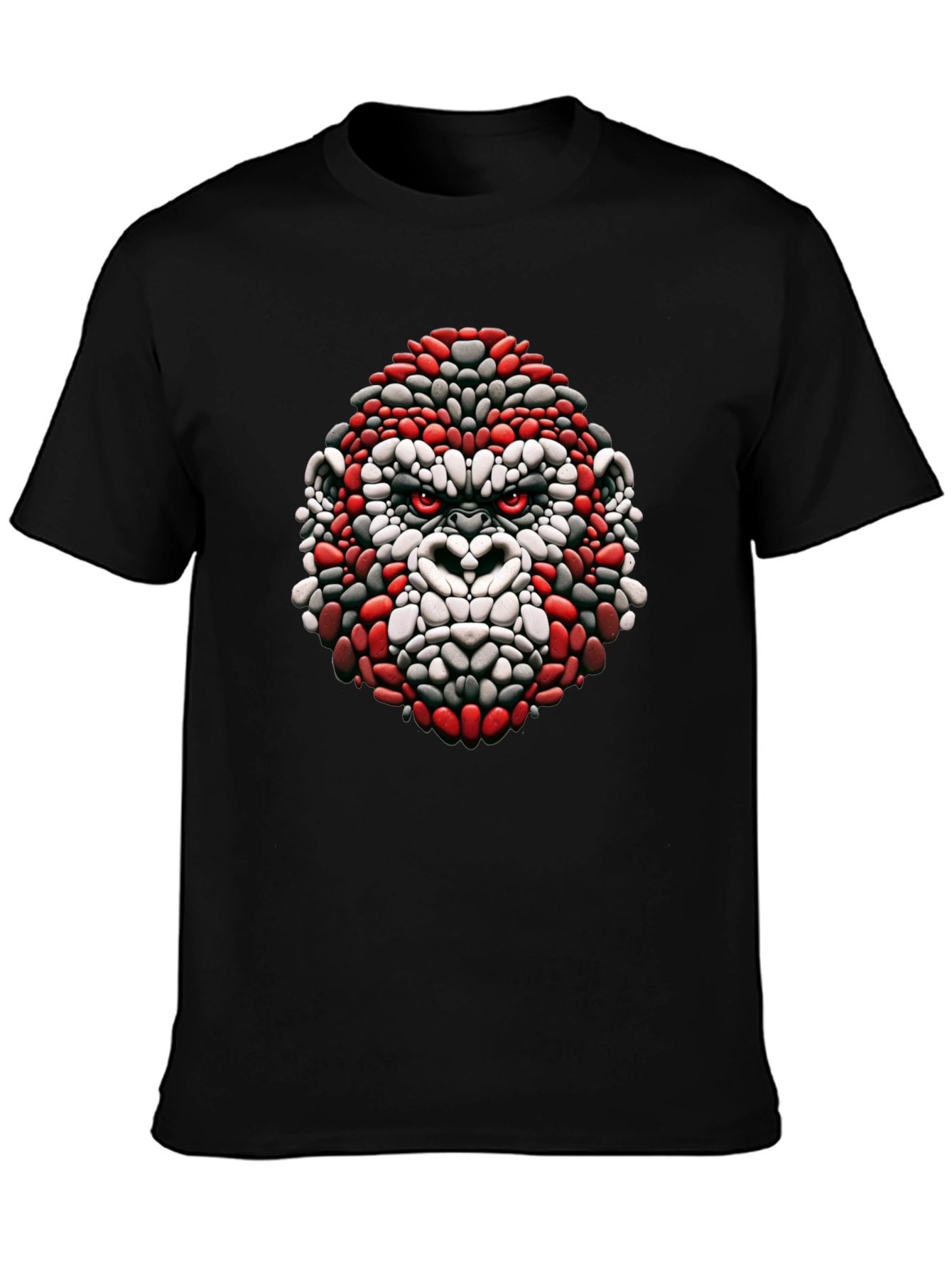 Cool Gorilla Head Graphic Black T-Shirt