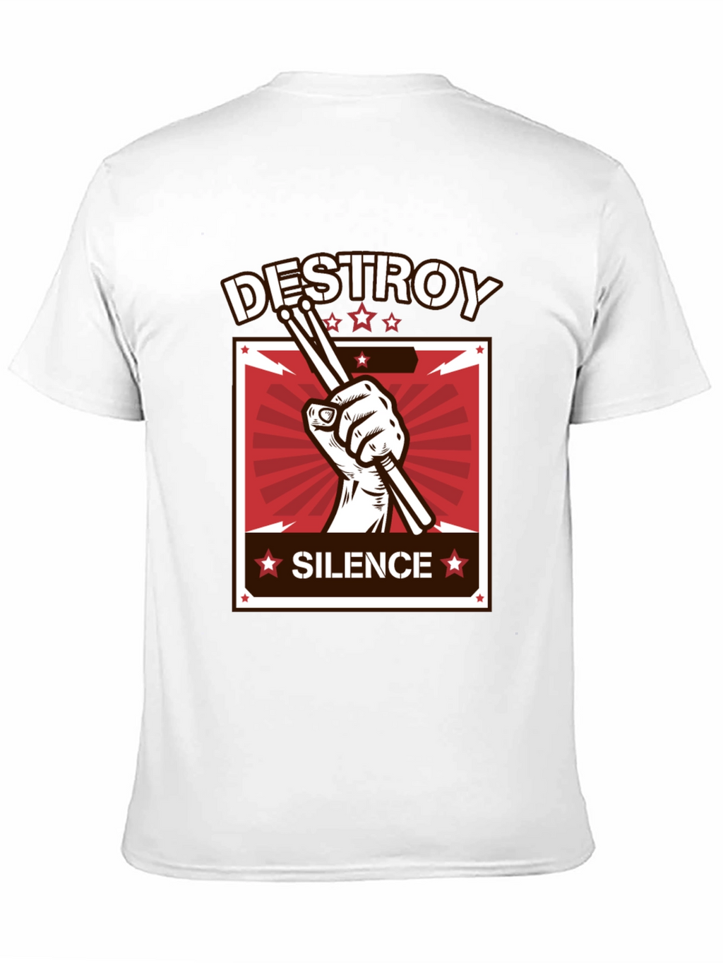 Destroy Silence T-Shirt - Drummer Design Tee
