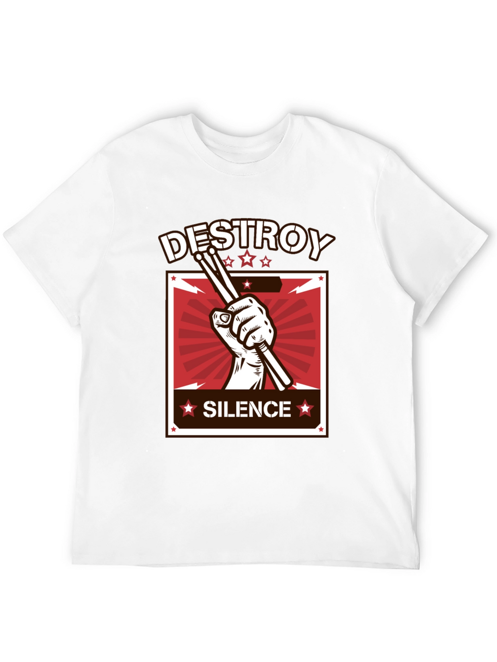 Destroy Silence T-Shirt - Drummer Design Tee