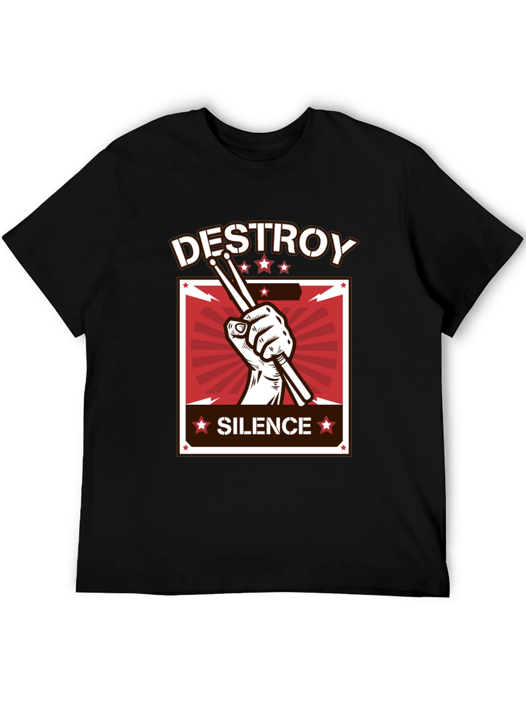 Destroy Silence T-Shirt - Drummer Design Tee