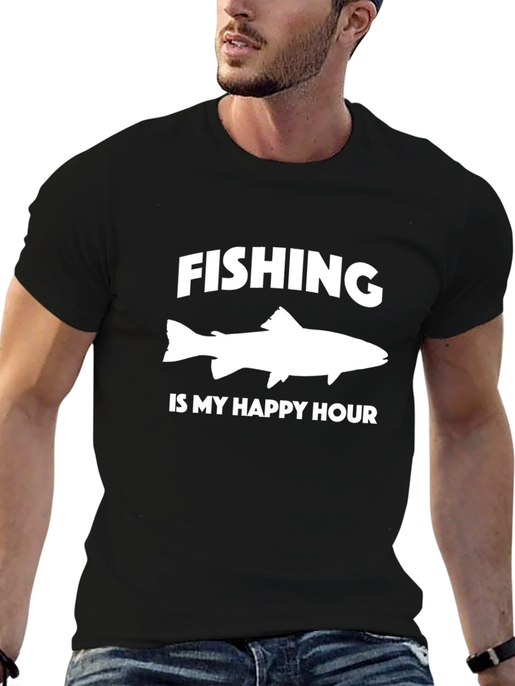 Fishing is My Happy Hour Graphic Tee