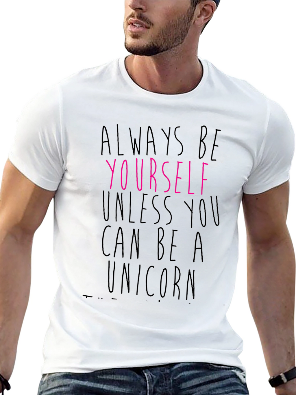 Always Be Yourself Graphic Tee - Black Cotton T-Shirt