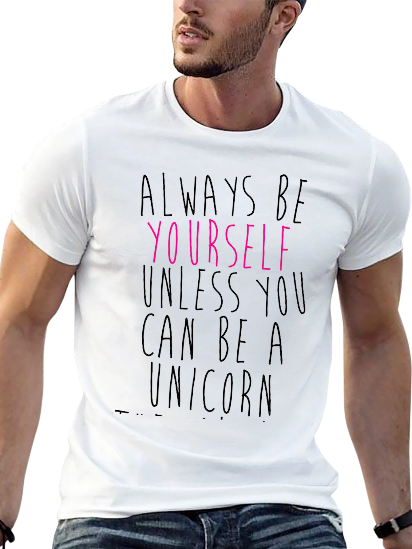 Always Be Yourself Graphic Tee - Black Cotton T-Shirt