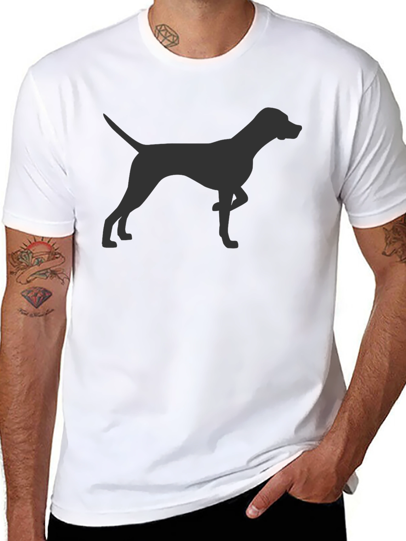 Black Dog Silhouette Graphic Tee