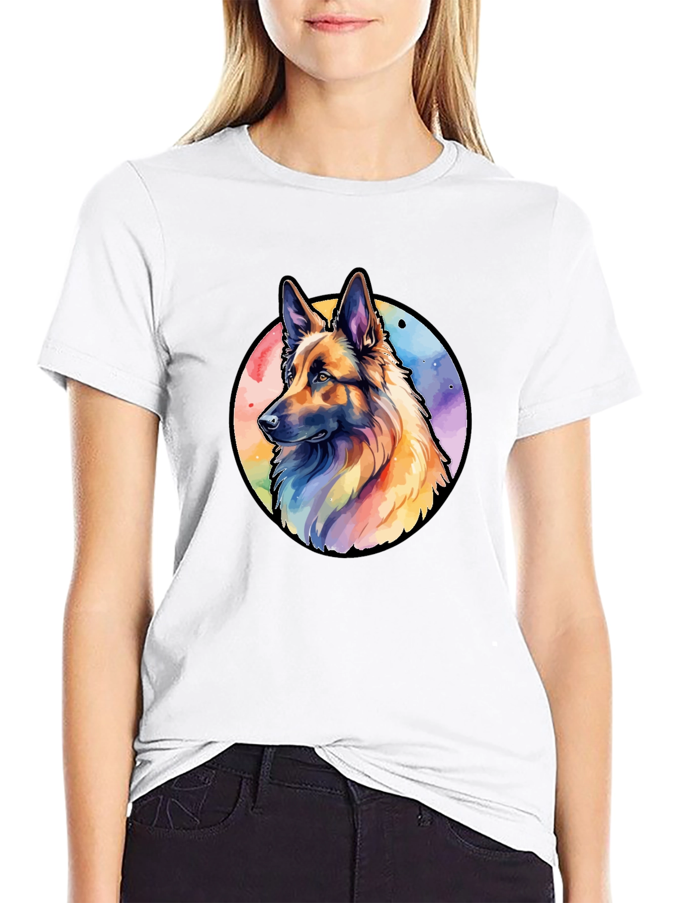 German Shepherd Watercolor T-Shirt