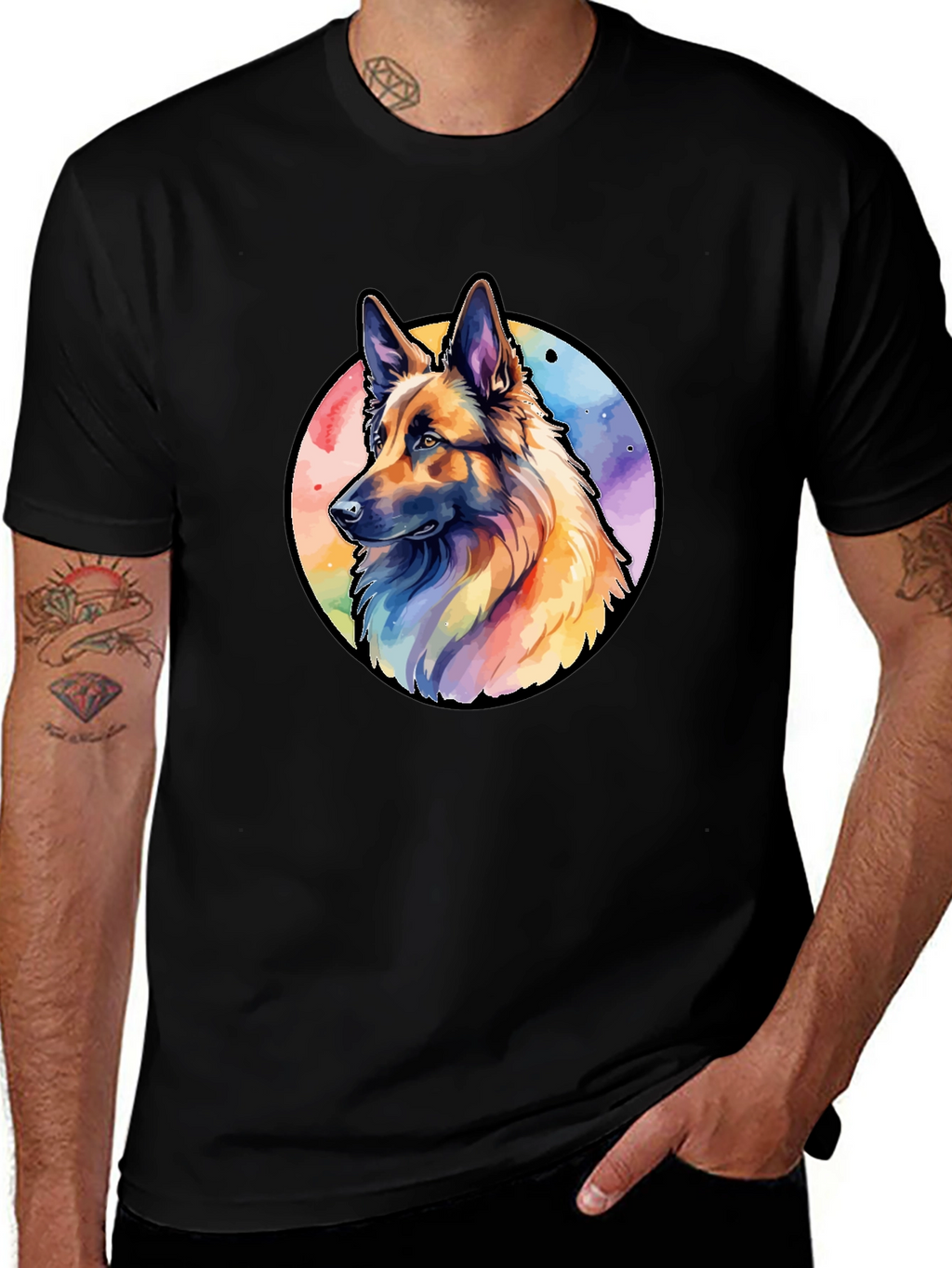 German Shepherd Watercolor T-Shirt