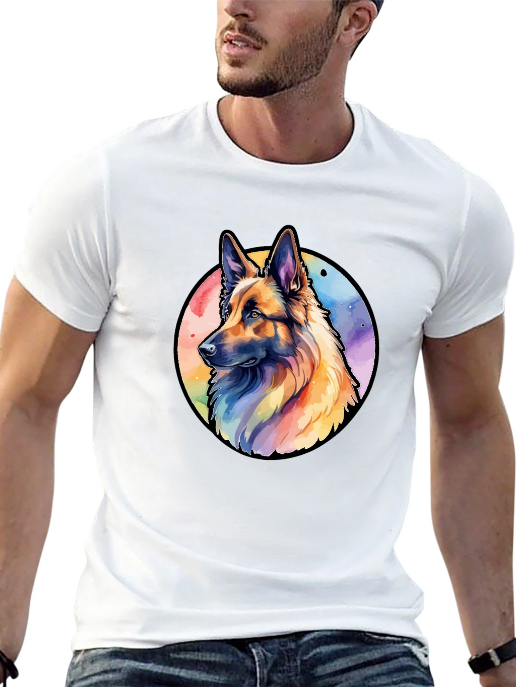 German Shepherd Watercolor T-Shirt