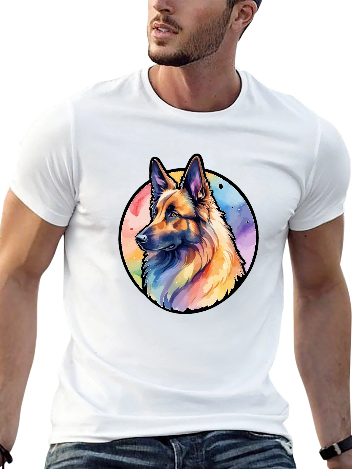German Shepherd Watercolor T-Shirt