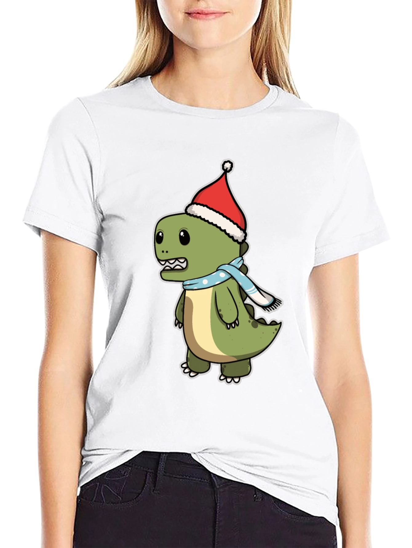 Festive Dino T-Shirt - Holiday Style