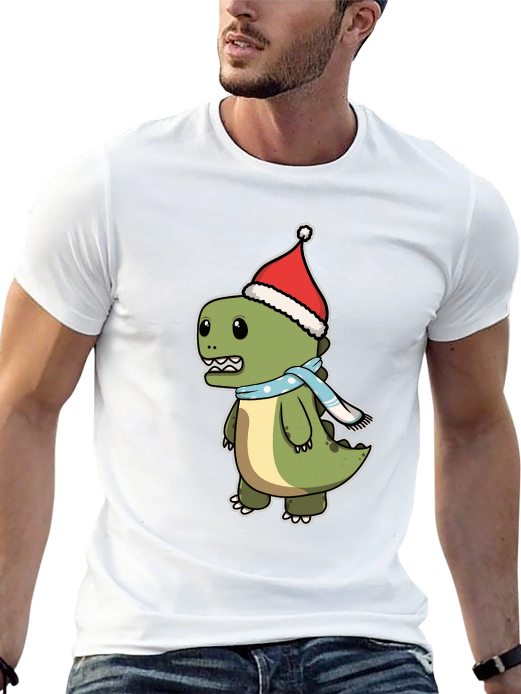 Festive Dino T-Shirt - Holiday Style