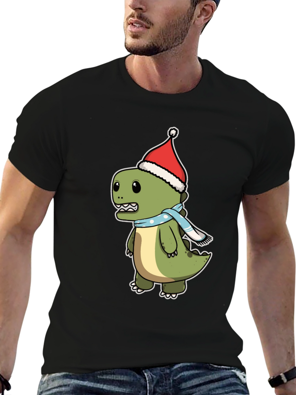 Festive Dino T-Shirt - Holiday Style