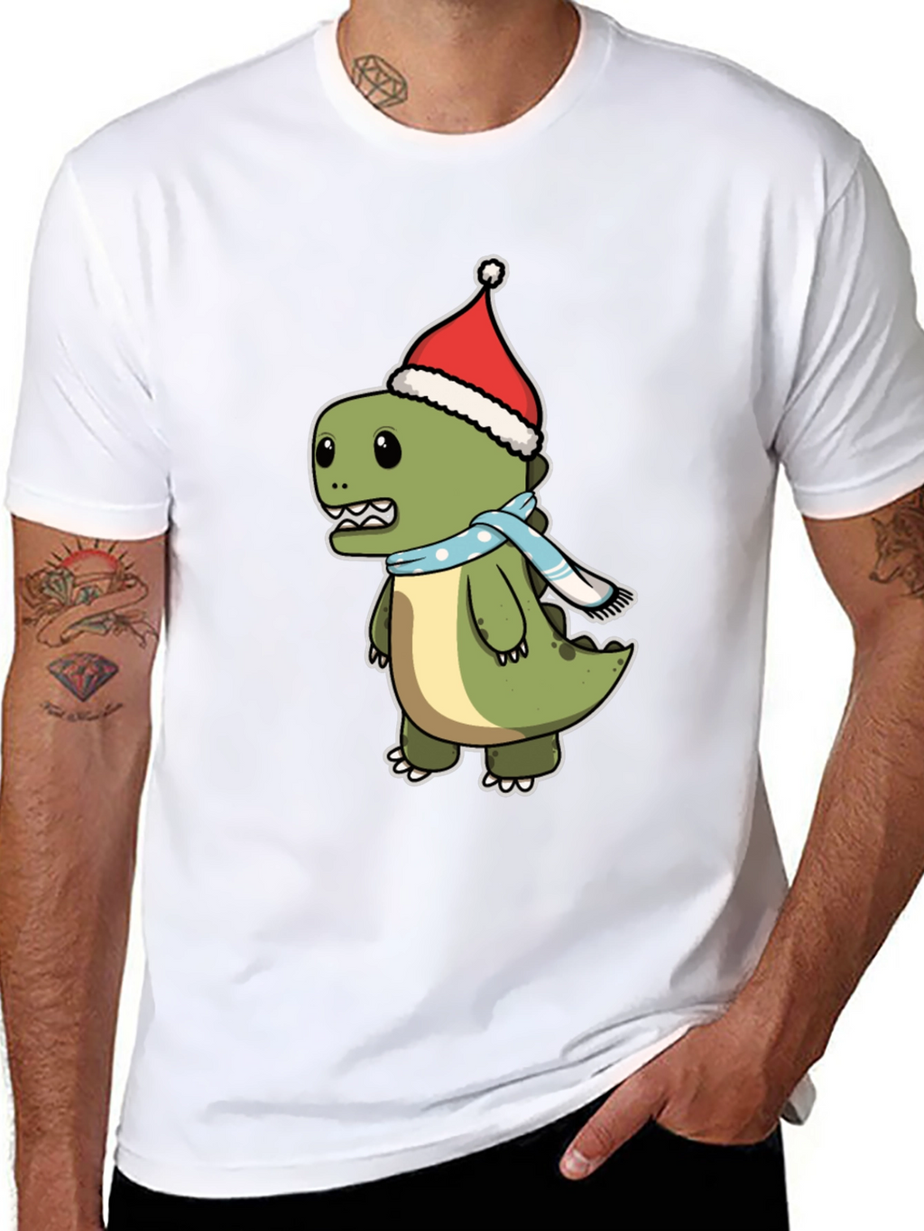Festive Dino T-Shirt - Holiday Style