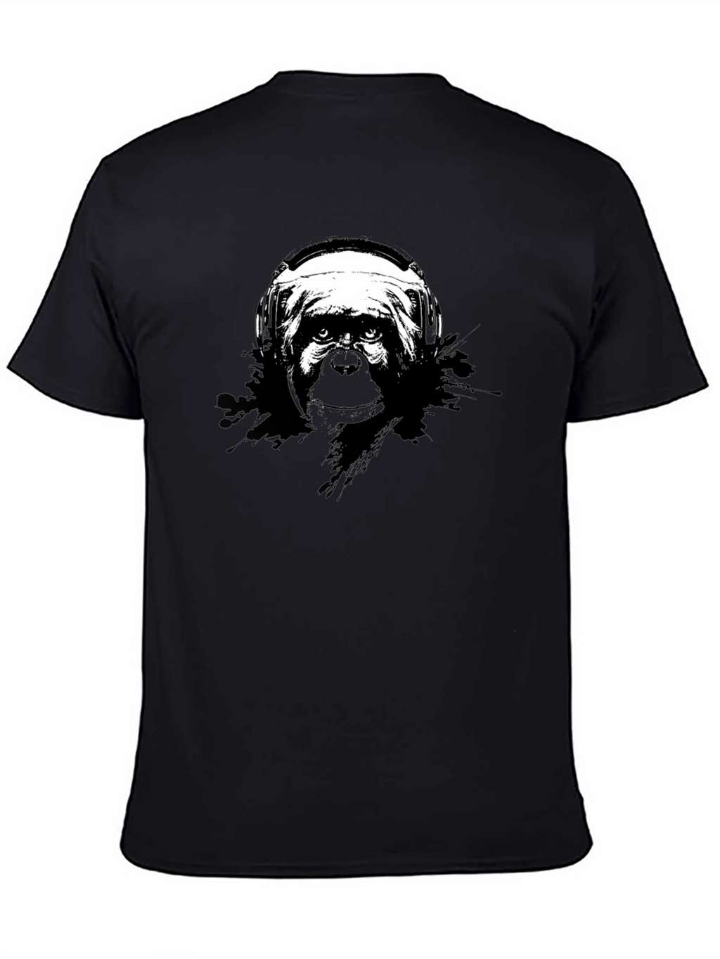 Monkey DJ Graphic Tee - Black Cotton T-Shirt