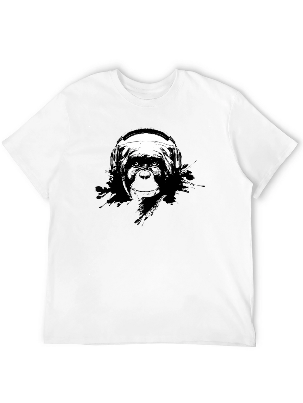 Monkey DJ Graphic Tee - Black Cotton T-Shirt