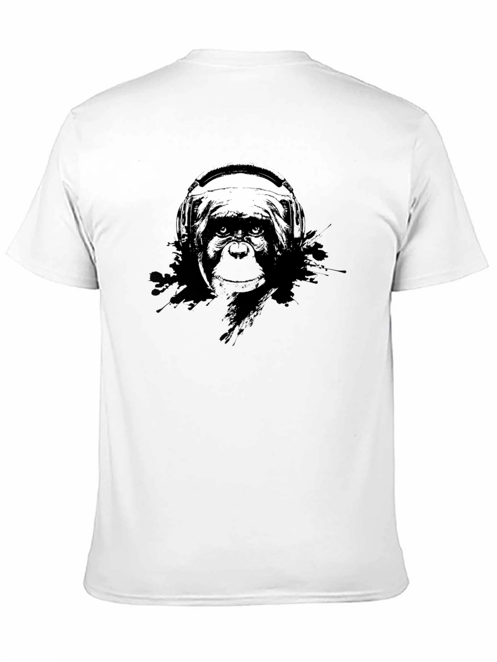 Monkey DJ Graphic Tee - Black Cotton T-Shirt