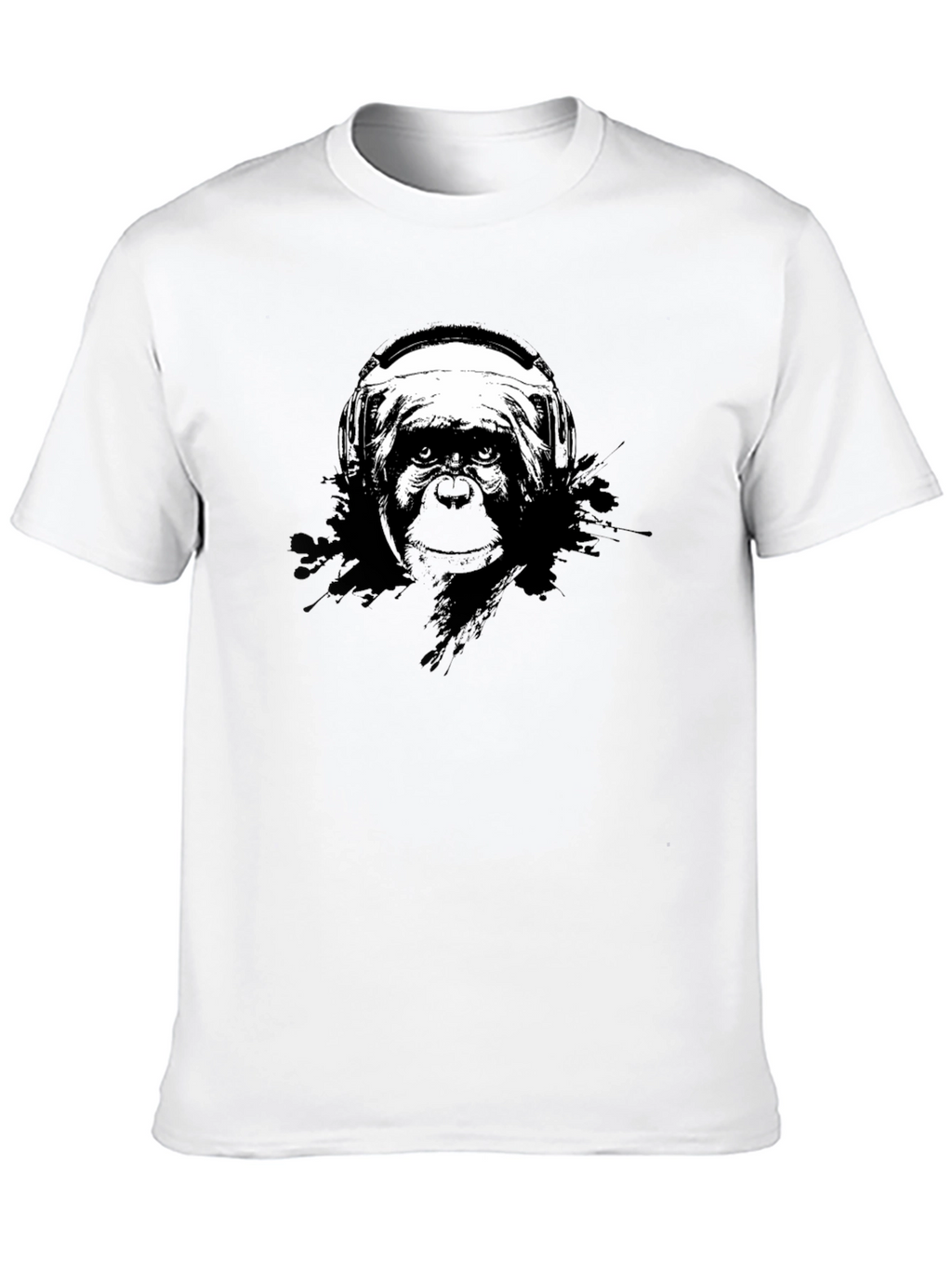 Monkey DJ Graphic Tee - Black Cotton T-Shirt