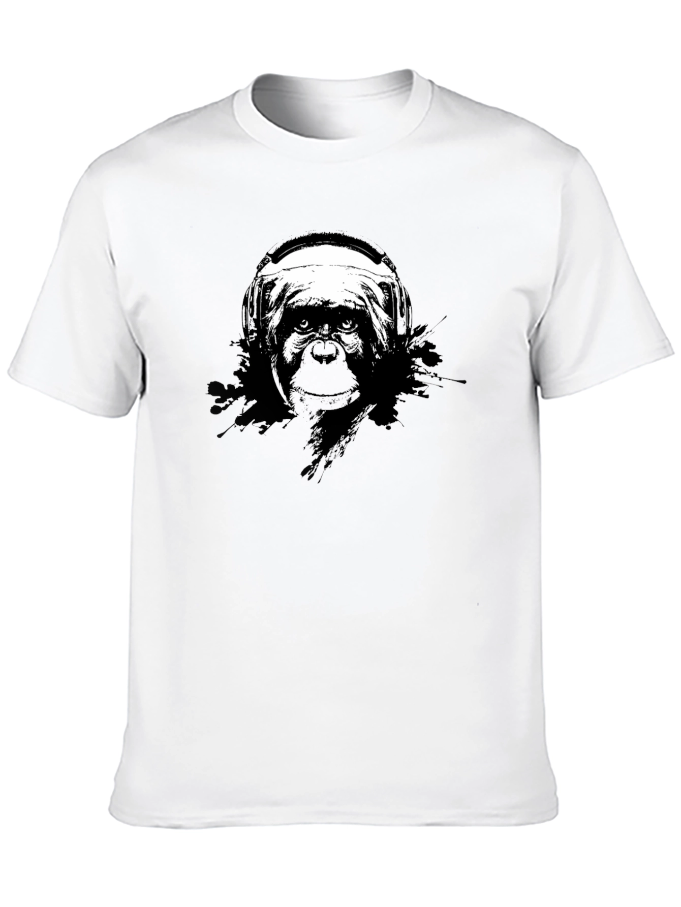 Monkey DJ Graphic Tee - Black Cotton T-Shirt