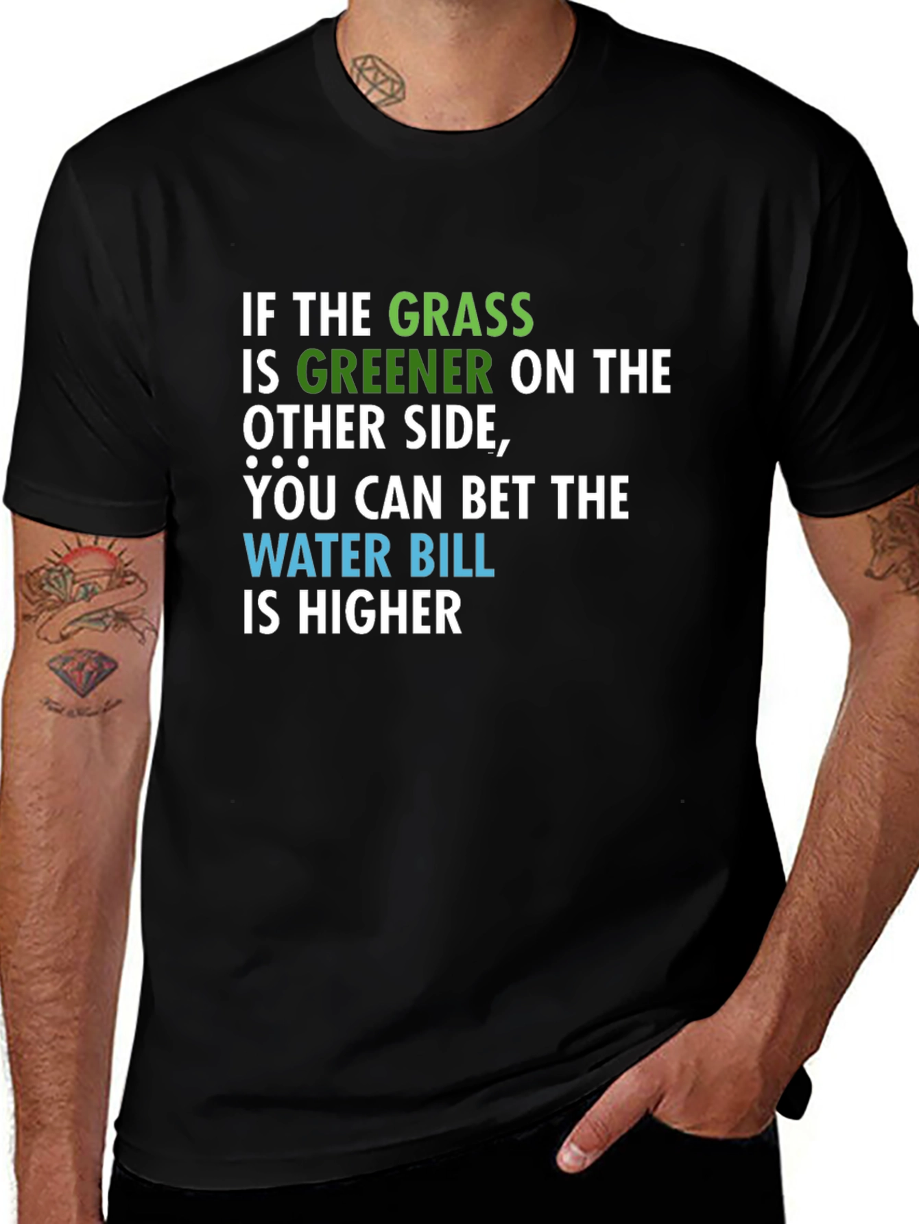 Greener Grass Water Bill Graphic T-Shirt