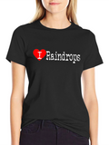 I Love Raindrops T-Shirt - Comfortable Black Tee