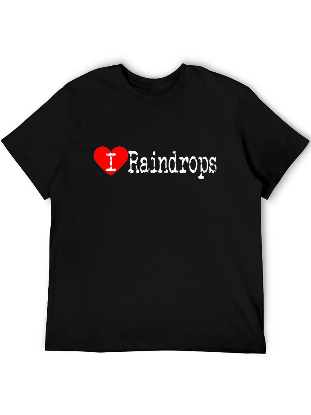 I Love Raindrops T-Shirt - Comfortable Black Tee