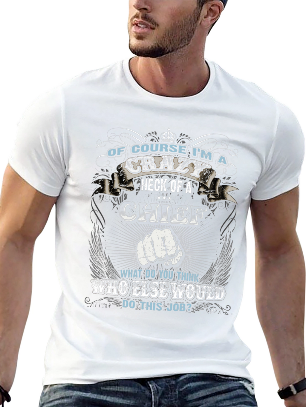 Crazy Chief Graphic T-Shirt - Novelty Apparel