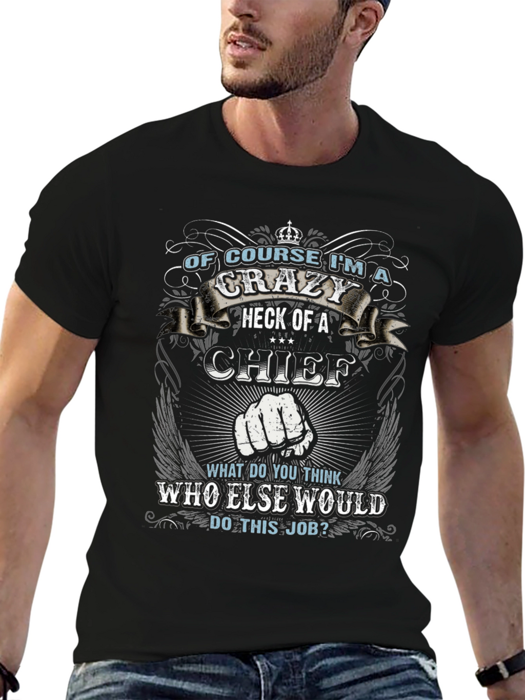 Crazy Chief Graphic T-Shirt - Novelty Apparel