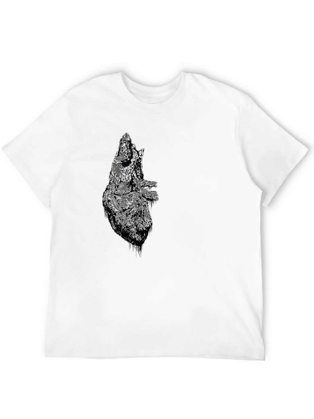 Distressed Anatomical Heart Graphic Tee - Mens Black